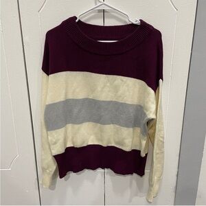 Lucky Brand Tri-Colored Crewneck Sweater